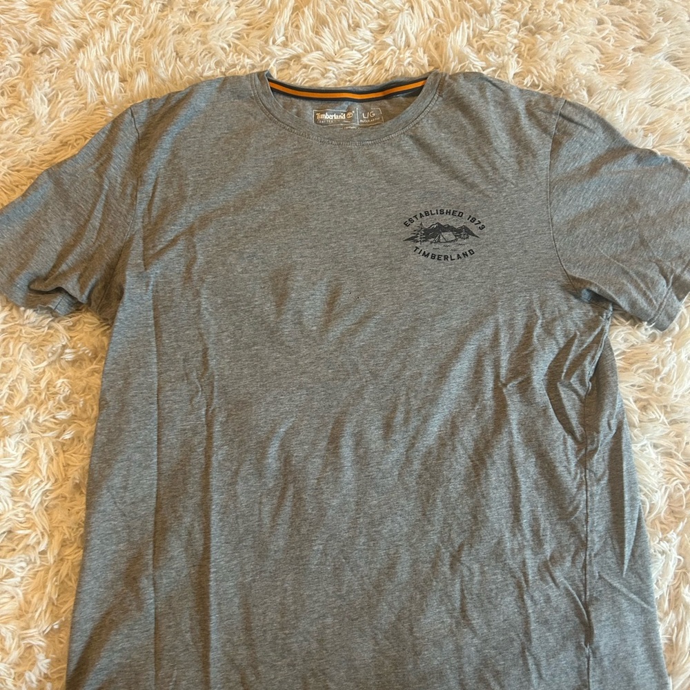 Timberland Gray Short Sleeve Tee Classic Crew Neck